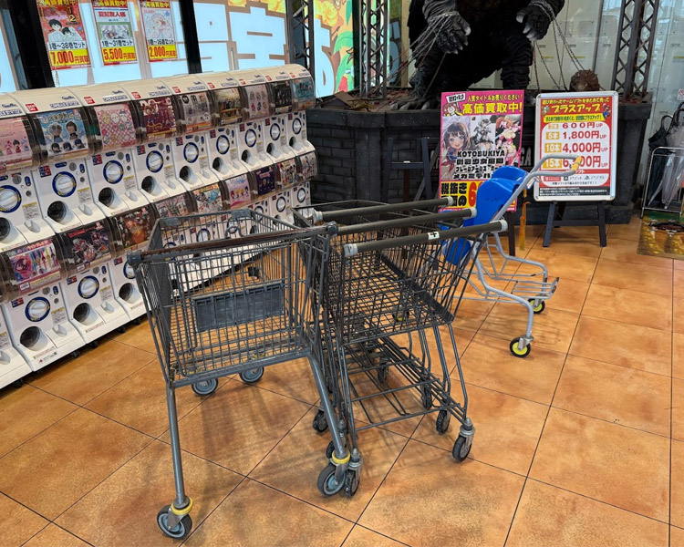 お宝買取団 徳島藍住店 カート たくさん景品取っても安心